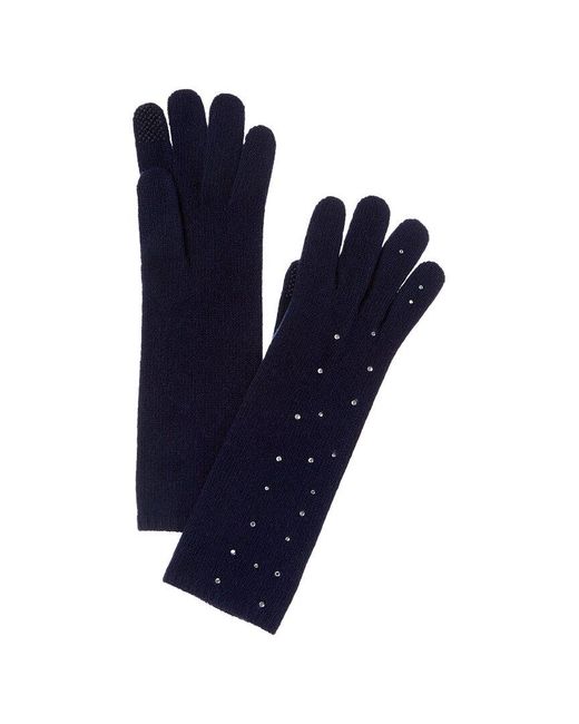 Portolano Blue Crystal Hot Fix Cashmere Tech Gloves
