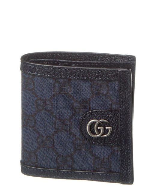 Gucci Blue Ophidia GG Supreme Canvas & Leather Wallet for men