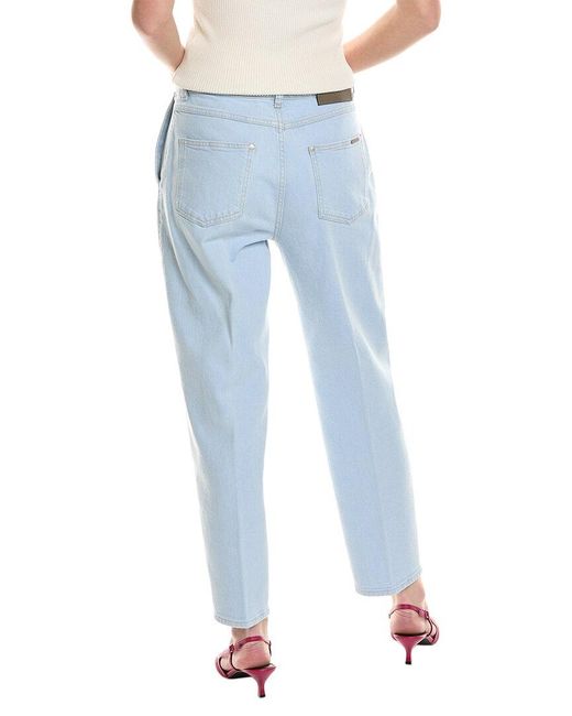 Peserico Blue Light Wash Relaxed Straight Jean