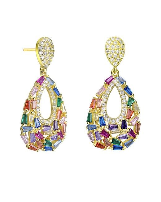 Rachel Glauber Metallic 14k Over Silver Earrings