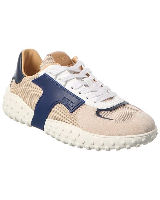 Tod's Blue Cassette Mesh & Suede Sneaker
