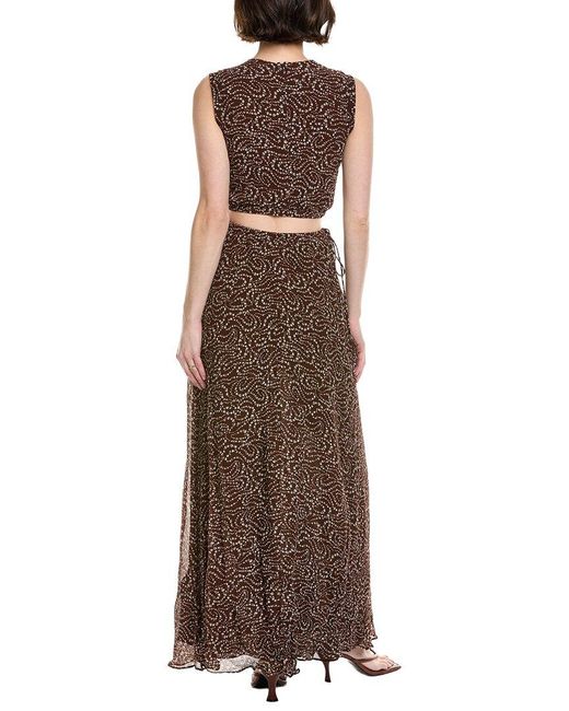 Rag & Bone Brown Brianna Silk-Blend Maxi Dress