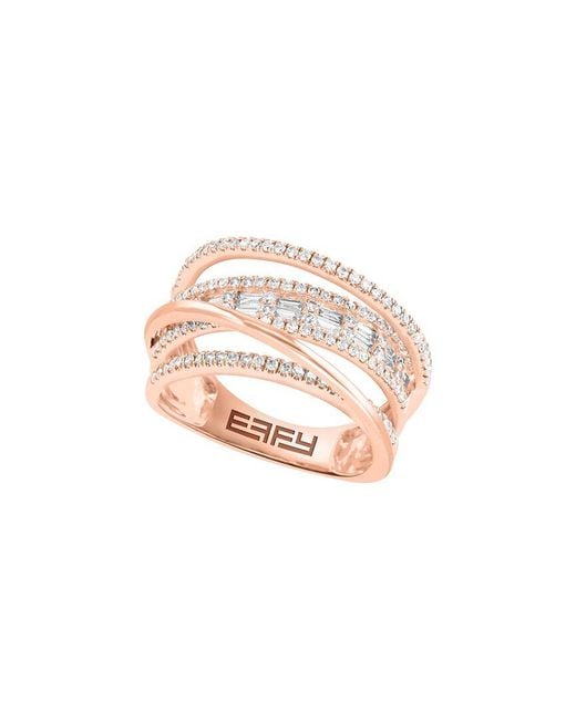 Effy Fine Jewelry White 14K Rose 0.87 Ct. Tw. Diamond & Gemstone Ring