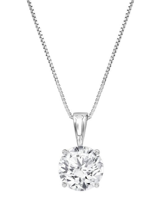 Lab Grown Diamonds Metallic 14k 1.25 Ct. Tw. Lab Grown Diamond Solitaire Pendant Necklace