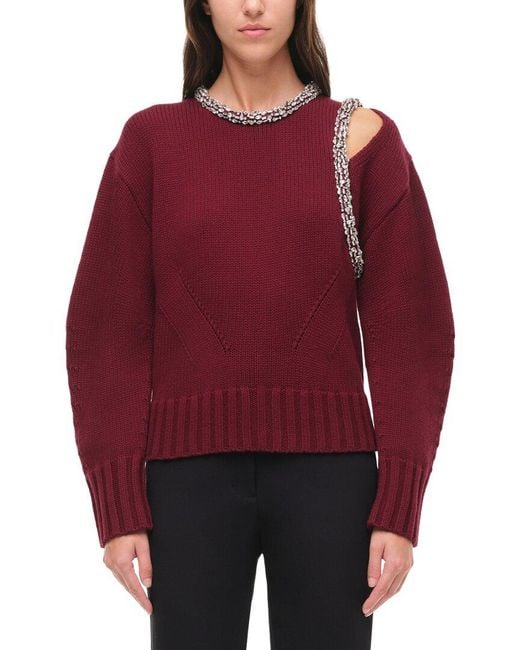 Jonathan Simkhai Red Monroe Wool & Cashmere-Blend Pullover