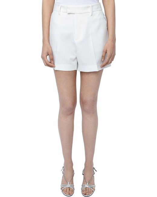 Zadig & Voltaire White Please Strass Wings Short