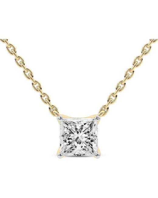Lab Grown Diamonds Metallic 14K 3.00 Ct. Tw. Lab-Grown Diamond Necklace