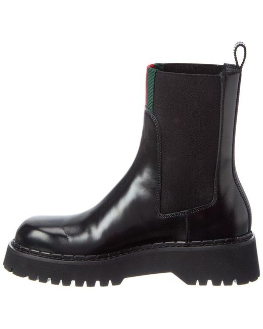 Gucci Black Wed Shiny Leather Boot