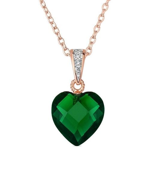 Rachel Glauber Green 14k Rose Gold Vermeil Pendant Necklace