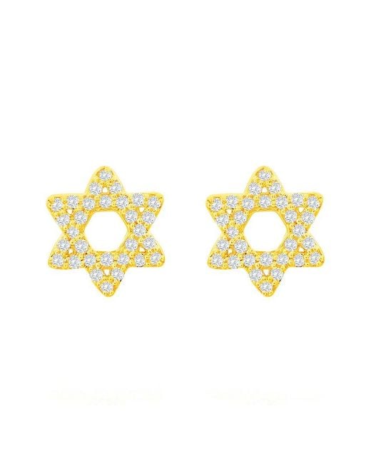 Suzy Levian Metallic 14k 0.13 Ct. Tw. Diamond Star Of David Studs