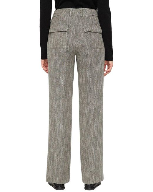 Lafayette 148 New York Gray Sullivan Linen & Wool-Blend Utility Pant