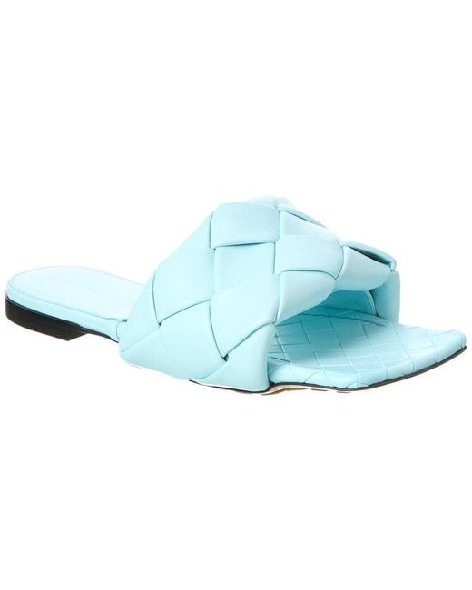 Bottega Veneta Blue The Lido Intrecciato Leather Sandal