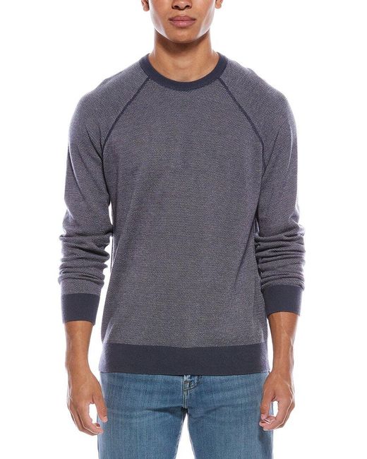 Vince Blue Birdseye Raglan Wool & Cashmere-Blend Crewneck Sweater for men