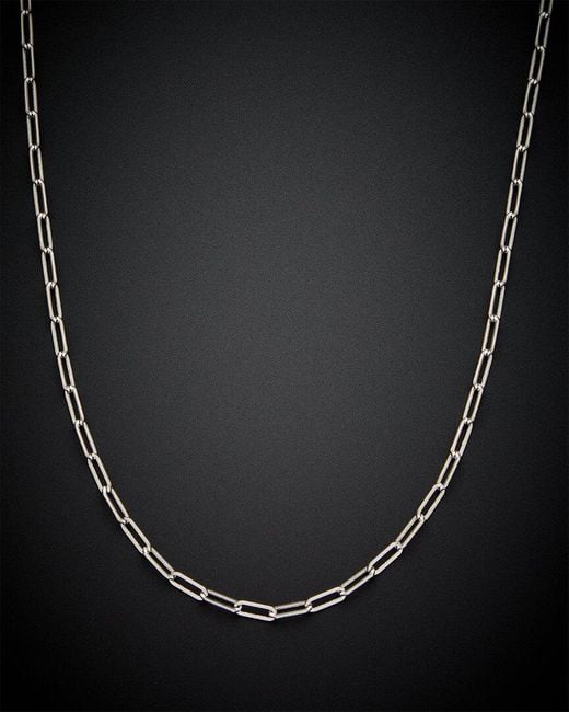 Italian Gold Black 14k Polished Paperclip Chain Necklace