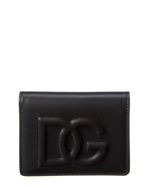 Dolce & Gabbana Black Dg Logo Leather Card Case