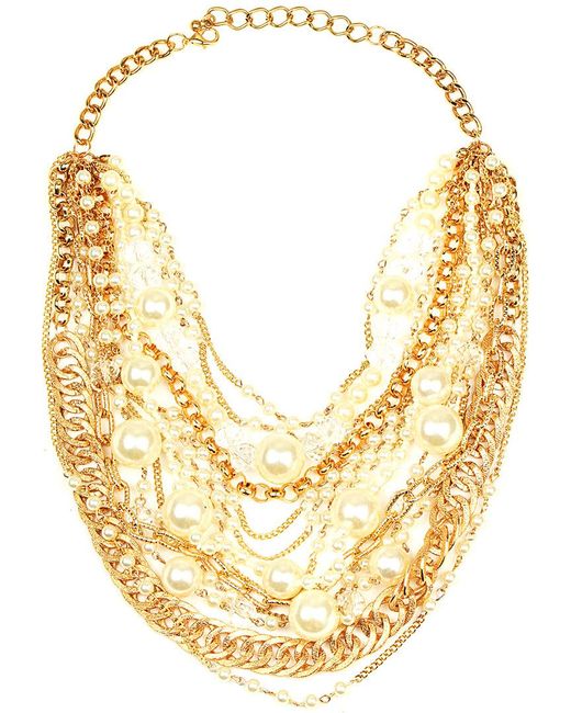 Eye Candy LA Metallic Pearly Loop Necklace