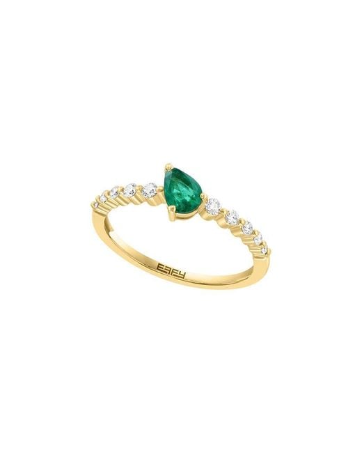 Effy Fine Jewelry Metallic 14K 0.49 Ct. Tw. Diamond Ring