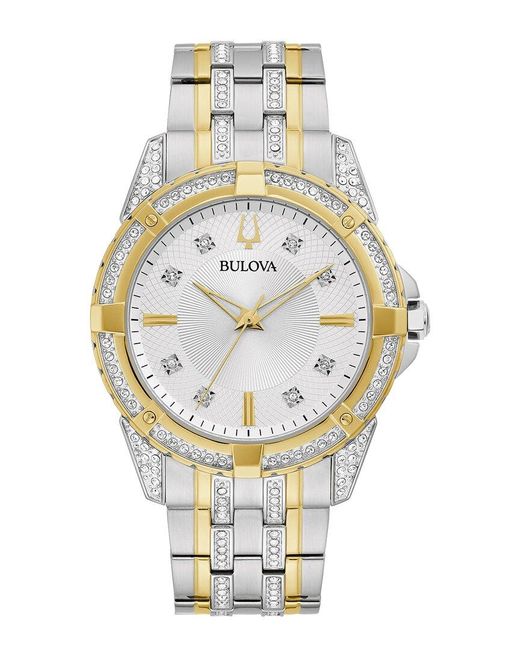Bulova Metallic Watch & Bracelet for men
