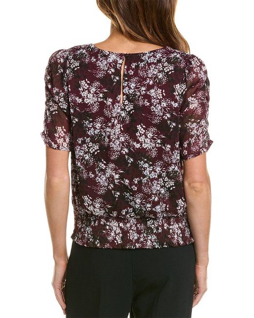 Laundry by Shelli Segal Black Smocked Hem Blouse