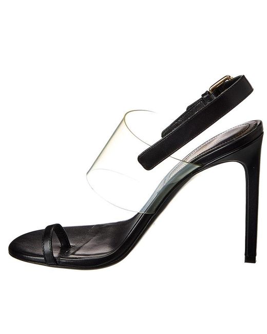 Michael Kors Black Catherine Leather & Vinyl Sandal