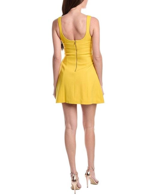 Alice + Olivia Yellow Vera Fit And Flare Mini Dress