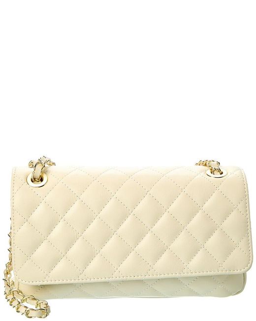 Isabella Rossetti Natural Cleo Quilted Leather Shoulder Bag