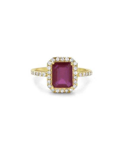 Forever Creations USA Inc. White Forever Creations 14k 3.10 Ct. Tw. Diamond & Ruby Halo Ring