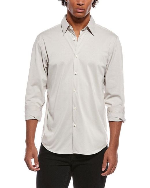 Theory Gray Sylvain Nd Structure Woven Shirt for men