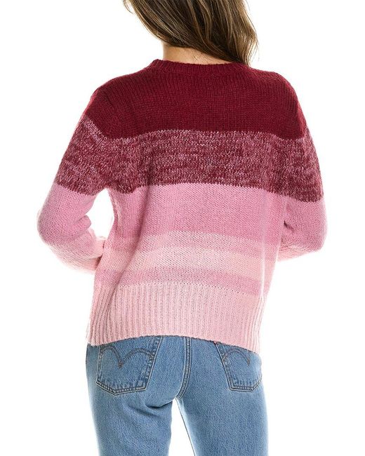 Lea & Viola Red Ombre Wool-Blend Sweater