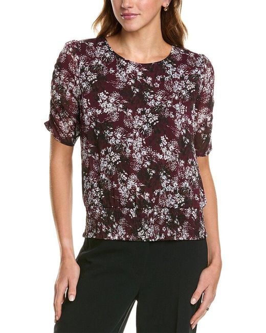 Laundry by Shelli Segal Black Smocked Hem Blouse
