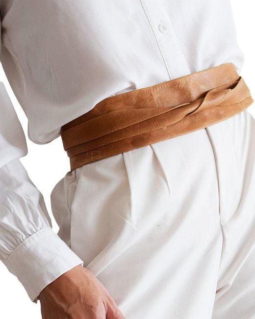 Ada White Classic Wrap Leather Belt