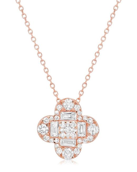 Diana M Metallic 14k Rose Gold 0.63 Ct. Tw. Diamond Necklace