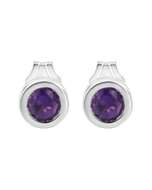 Haus of Brilliance Purple Colorful Gemstones 0.31 Ct. Tw. Lab-Grown Amethyst Stud Earrings