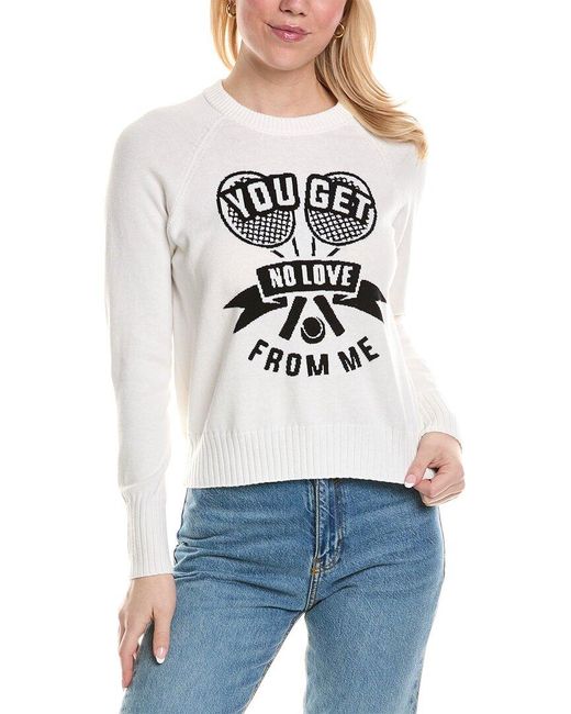 Minnie Rose White You Get No Love From Me Cashmere-blend Sweater