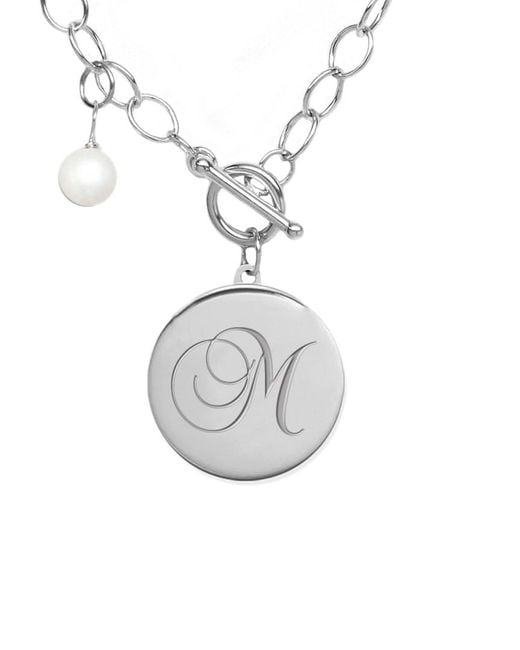 Jane Basch White 6-8Mm Pearl-Z Initial Toggle Necklace -Z)
