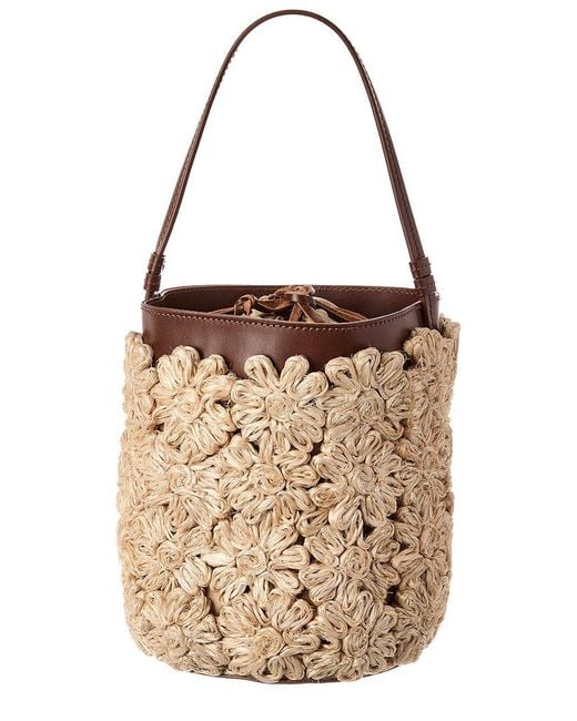Poolside Multicolor The Ravello Floral Straw Bucket Bag