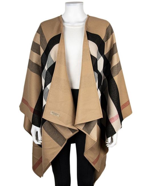 Burberry Natural Check Reversible Wool Cape