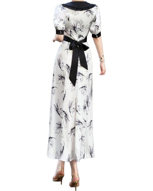 BURRYCO White Short Sleeve Midi Dress