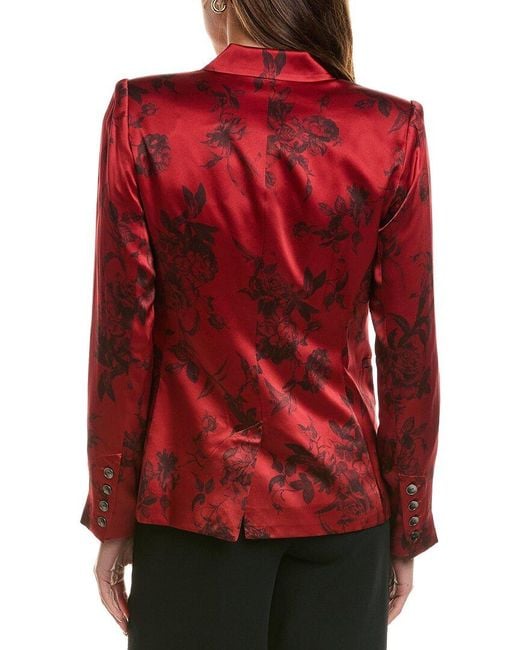 L'Agence Red Colin Silk Blazer
