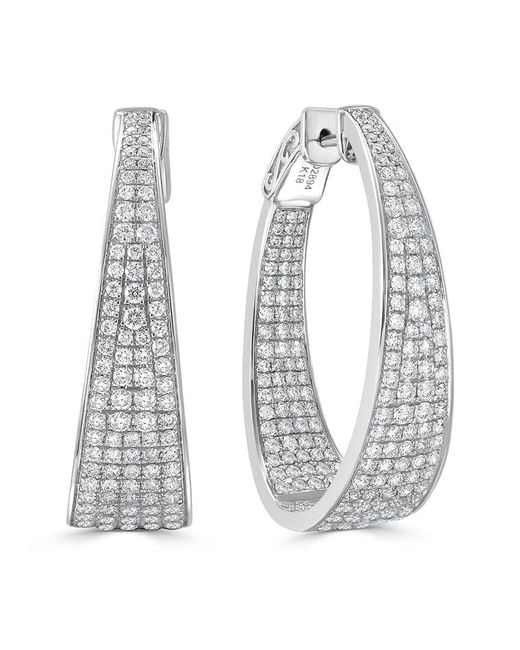 Sabrina Designs White 14K 3.01 Ct. Tw. Diamond Hoop Earrings