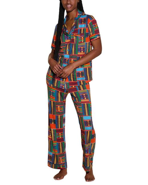 Cosabella Red Bella Printed Top & Pant Pj Set