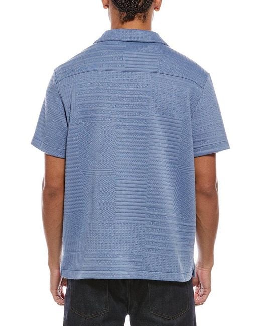 Scotch & Soda Blue Knit Camp Shirt for men