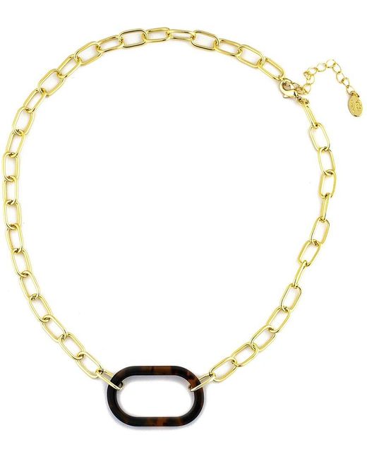 Rivka Friedman Metallic 18k Plated Resin Link Chain Necklace
