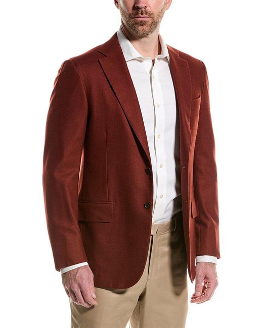 Isaia Red Wool & Cashmere-blend Blazer for men