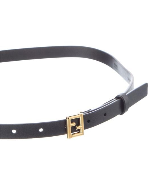 Fendi White Ff Leather Belt