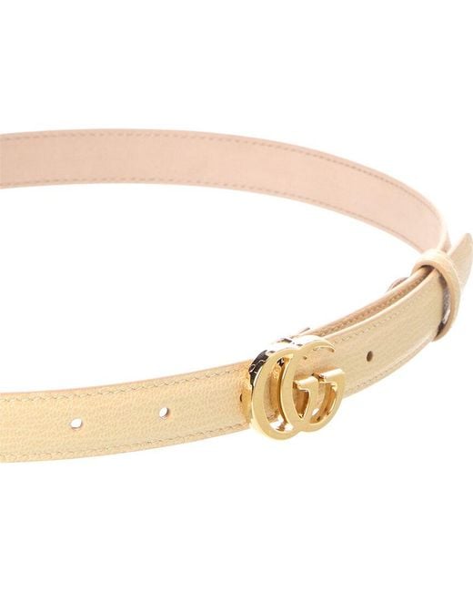 Gucci White Gg Leather Belt