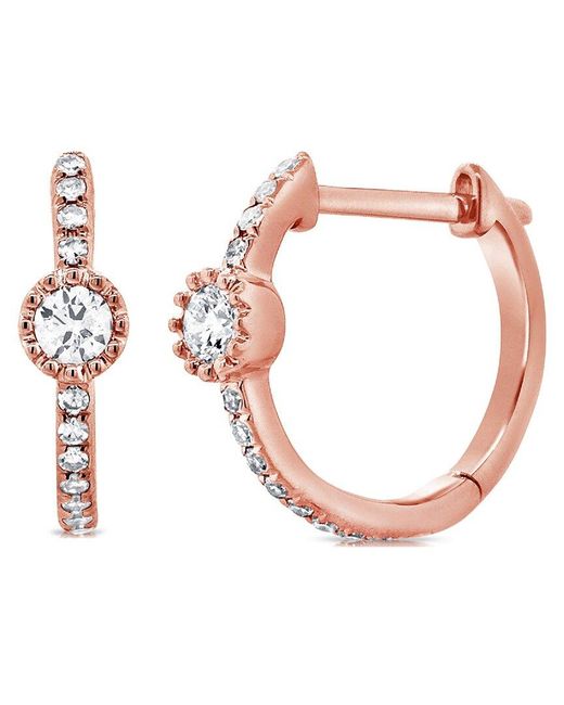 Sabrina Designs Pink 14K Rose 0.20 Ct. Tw. Diamond Huggie Earrings