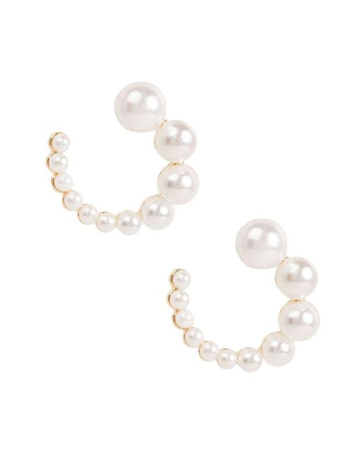Saachi White Pearl Earrings