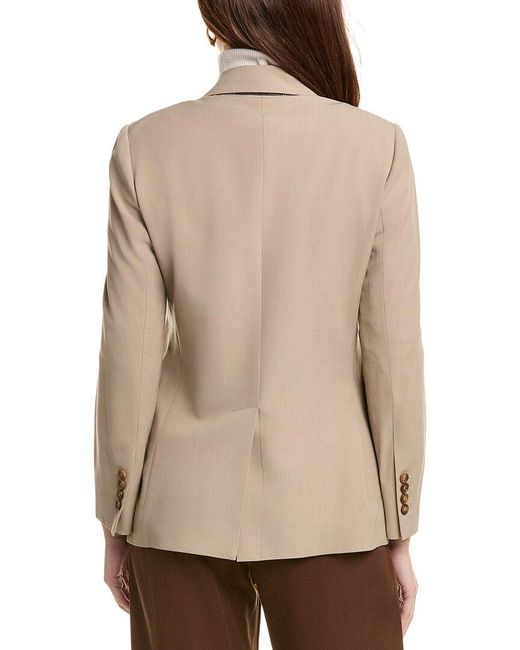 Brunello Cucinelli Natural Wool & Silk-Blend Blazer