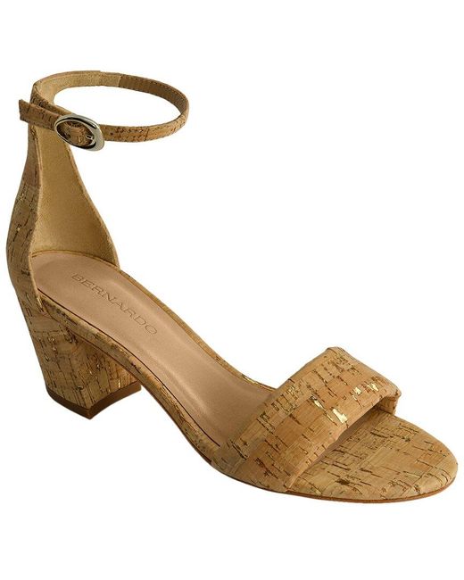Bernardo Metallic Bowie Cork Sandal